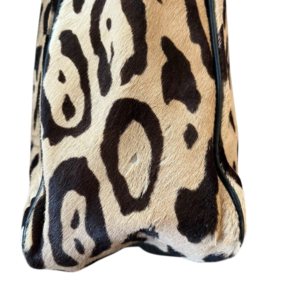 Leopard Print Shoulder Bag with Black Trim - Picture 9 of 13